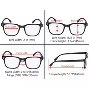 eyekeeper.com 5 Pack Rectangle Reading Glasses Stylish Readers RT1804 Eyeglasses