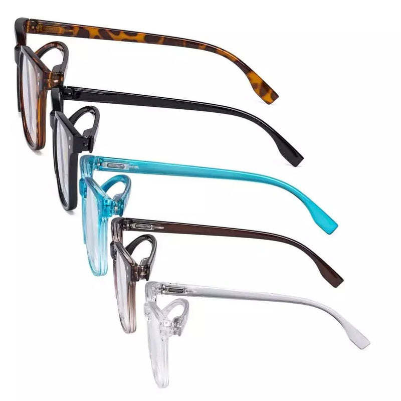 eyekeeper.com 5 Pack Rectangle Reading Glasses Stylish Readers RT1804 Eyeglasses