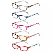 eyekeeper.com 5 Pack Rectangle Reading Glasses with Pattern Temples RT1803 Eyeglasses