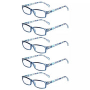 eyekeeper.com 5 Pack Rectangle Reading Glasses with Pattern Temples RT1803 Eyeglasses