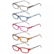 eyekeeper.com 5 Pack Same Color Rectangle Pattern Temples Reading Glasses RT1803 Eyeglasses