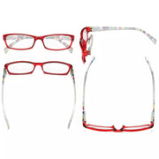 eyekeeper.com 5 Pack Rectangle Reading Glasses with Pattern Temples RT1803 Eyeglasses