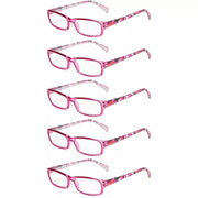 eyekeeper.com 5 Pack Rectangle Reading Glasses with Pattern Temples RT1803 Eyeglasses