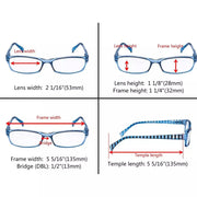eyekeeper.com 5 Pack Rectangle Reading Glasses with Stripe Arms RT1803S Eyeglasses