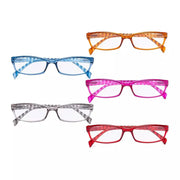 eyekeeper.com 5 Pack Rectangle Reading Glasses with Stripe Arms RT1803S Eyeglasses