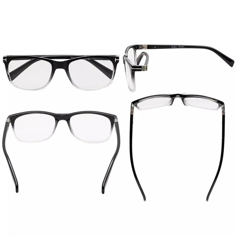 eyekeeper.com 5 Pack Rectangle Stylish Reading Glasses Classic Readers R150 Eyeglasses