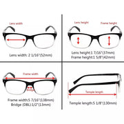 eyekeeper.com 5 Pack Rectangle Stylish Reading Glasses Classic Readers R150 Eyeglasses