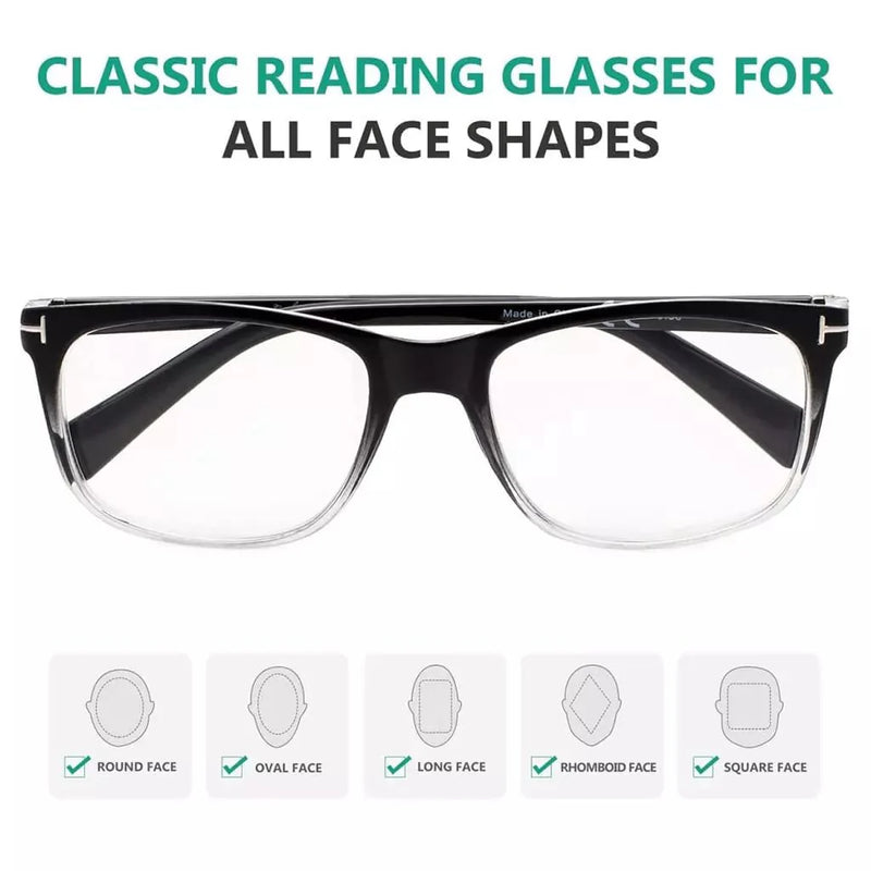 eyekeeper.com 5 Pack Rectangle Stylish Reading Glasses Classic Readers R150 Eyeglasses