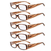 eyekeeper.com 5 Pack Rectangle Stylish Reading Glasses R040-A Eyeglasses