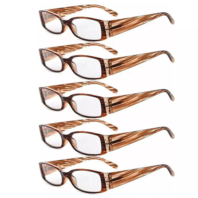 eyekeeper.com 5 Pack Rectangle Stylish Reading Glasses R040-A Eyeglasses