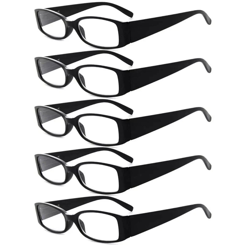 eyekeeper.com 5 Pack Rectangle Stylish Reading Glasses R040-A Eyeglasses