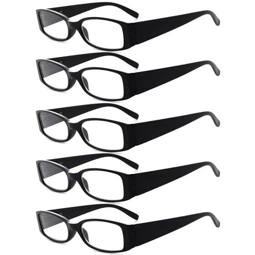 eyekeeper.com 5 Pack Rectangle Stylish Reading Glasses R040-A Eyeglasses