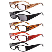 eyekeeper.com 5 Pack Rectangle Stylish Reading Glasses R040-A Eyeglasses