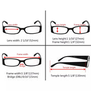 eyekeeper.com 5 Pack Rectangle Stylish Reading Glasses R040-A Eyeglasses