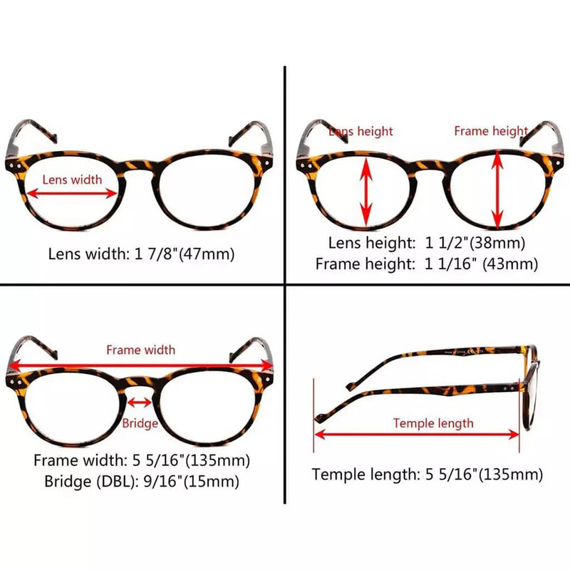 eyekeeper.com 5 Pack Retro Oval Reading Glasses Include Sunglasses R071 Eyeglasses