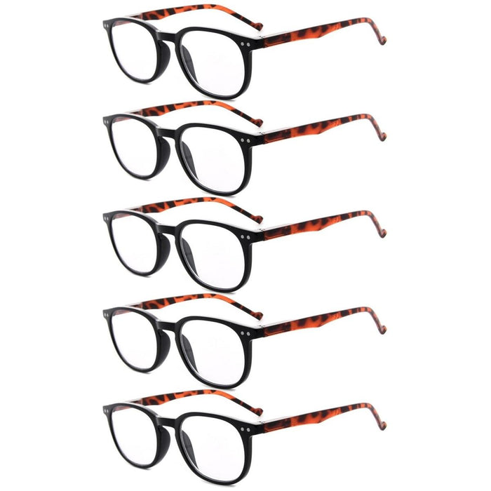 Eyekeeper - 5 Pack Retro Oval Reading Glasses R065