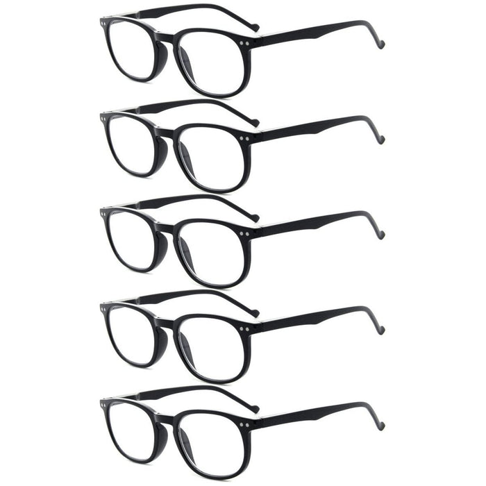 Eyekeeper - 5 Pack Retro Oval Reading Glasses R065