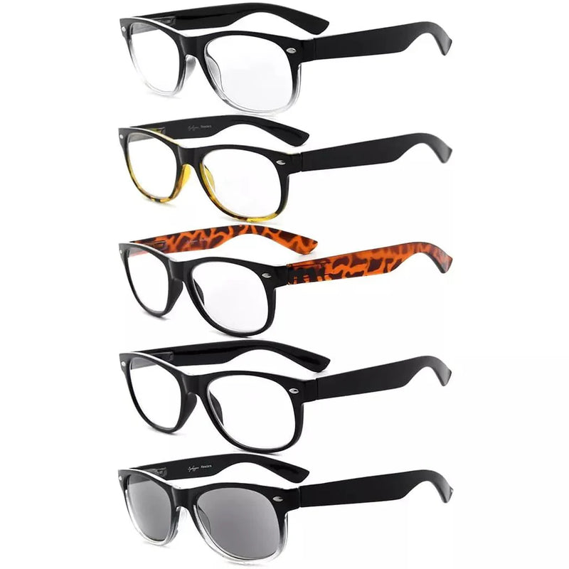 eyekeeper.com 5 Pack Retro Reading Glasses with Sunglasses R011-A Eyeglasses