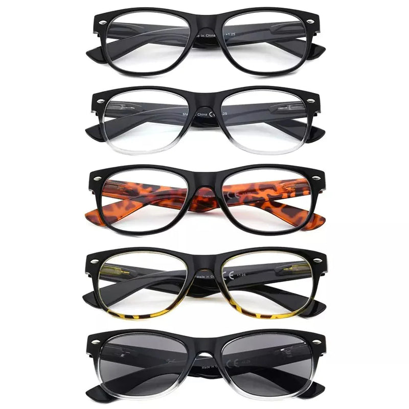 eyekeeper.com 5 Pack Retro Reading Glasses with Sunglasses R011-A Eyeglasses