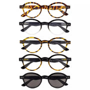 eyekeeper.com 5 Pack Retro Round Reading Glasses Include Sunglasses R070 Eyeglasses