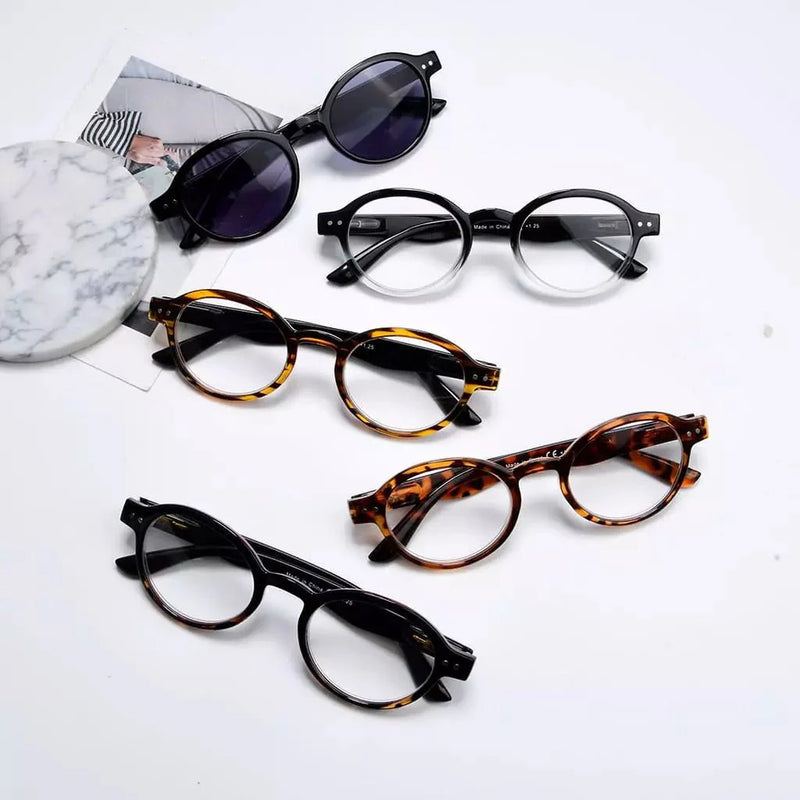eyekeeper.com 5 Pack Retro Round Reading Glasses Include Sunglasses R070 Eyeglasses