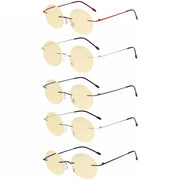 eyekeeper.com 5 Pack Round Blue light Blocking Reading Glasses TMWK26 Eyeglasses