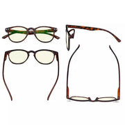 eyekeeper.com 5 Pack Round Chic Blue Light Filter Reading Glasses UVR060 Eyeglasses