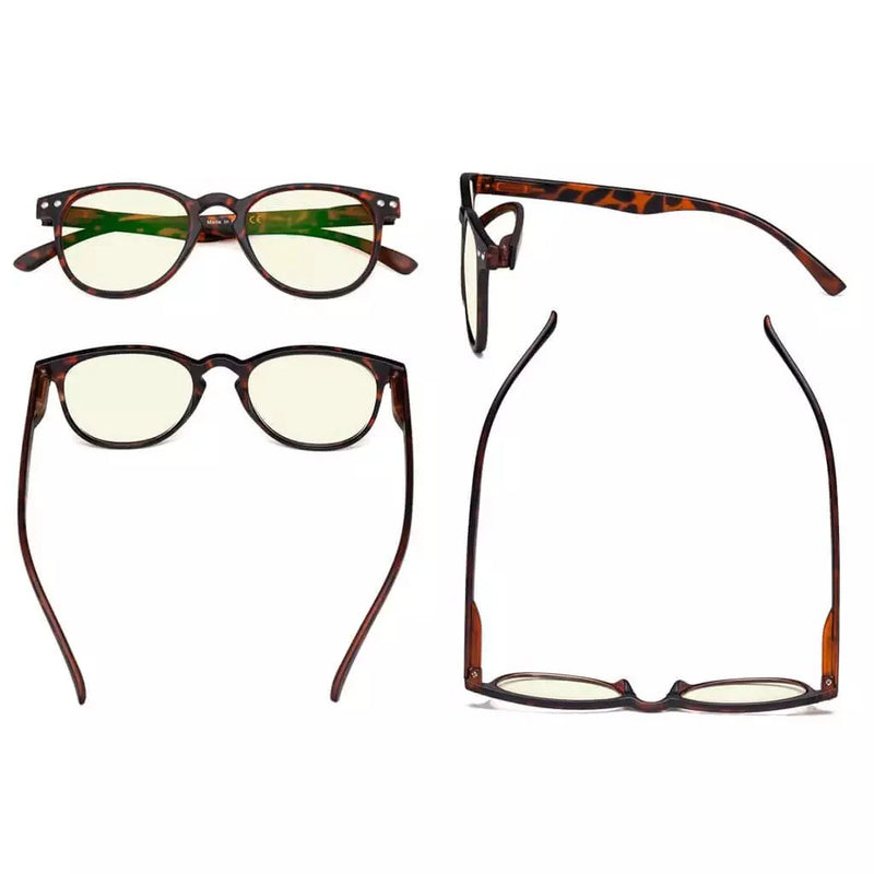 eyekeeper.com 5 Pack Round Chic Blue Light Filter Reading Glasses UVR060 Eyeglasses