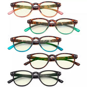 eyekeeper.com 5 Pack Round Chic Blue Light Filter Reading Glasses UVR060 Eyeglasses