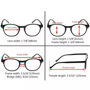 eyekeeper.com 5 Pack Round Reading Glasses Stylish Readers R9115A Eyeglasses