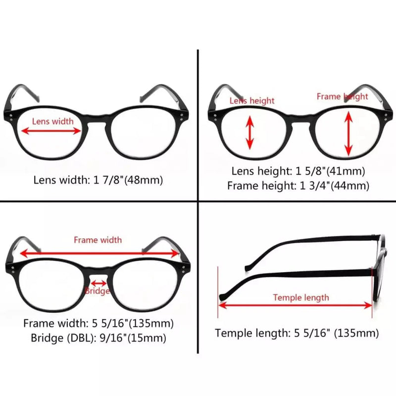 eyekeeper.com 5 Pack Round Reading Glasses Stylish Readers R9115A Eyeglasses