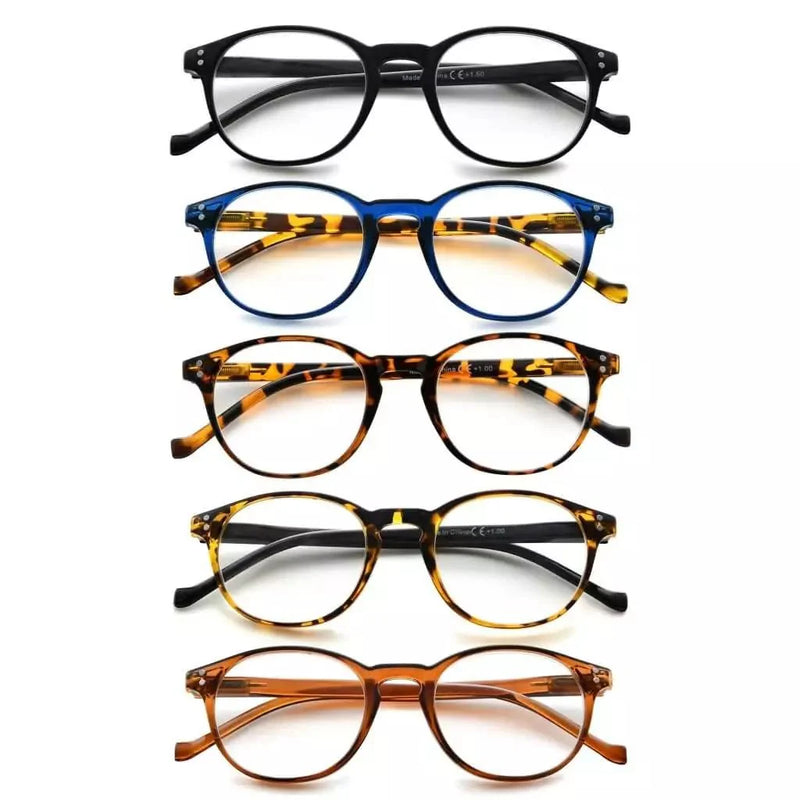 eyekeeper.com 5 Pack Round Reading Glasses Stylish Readers R9115A Eyeglasses