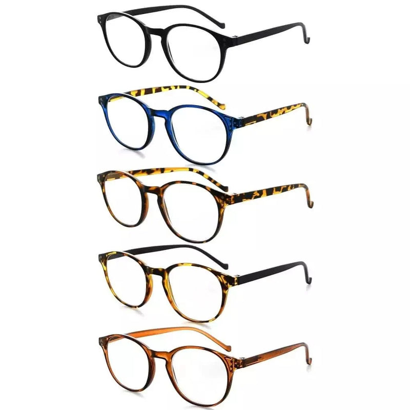 eyekeeper.com 5 Pack Round Reading Glasses Stylish Readers R9115A Eyeglasses