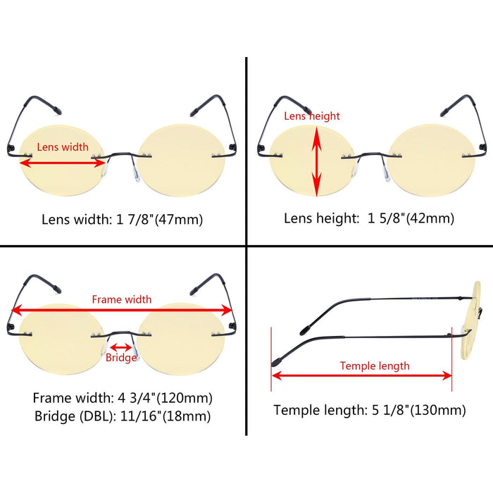 Eyekeeper - 5 Pack Round Blue Light Blocking Reading Glasses Tmwk26