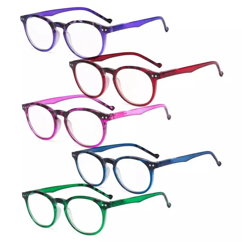 eyekeeper.com 5 Pack Round Stylish Oval narrow Reading Glasses R071F Eyeglasses