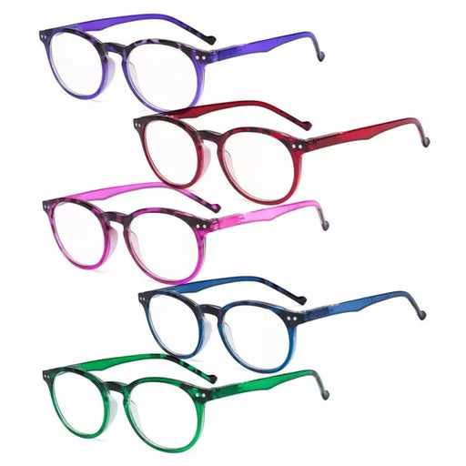 eyekeeper.com 5 Pack Round Stylish Oval narrow Reading Glasses R071F Eyeglasses