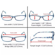 eyekeeper.com 5 Pack Same Color Rectangle Pattern Temples Reading Glasses RT1803 Eyeglasses