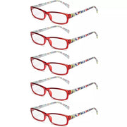 eyekeeper.com 5 Pack Same Color Rectangle Pattern Temples Reading Glasses RT1803 Eyeglasses