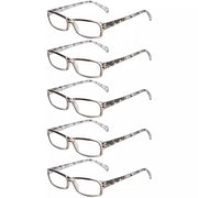 eyekeeper.com 5 Pack Same Color Rectangle Pattern Temples Reading Glasses RT1803 Eyeglasses