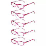 eyekeeper.com 5 Pack Same Color Rectangle Pattern Temples Reading Glasses RT1803 Eyeglasses