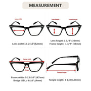 eyekeeper.com 5 Pack Sharp edged Cat-eye Reading Glasses Funky Readers R2138 Eyeglasses