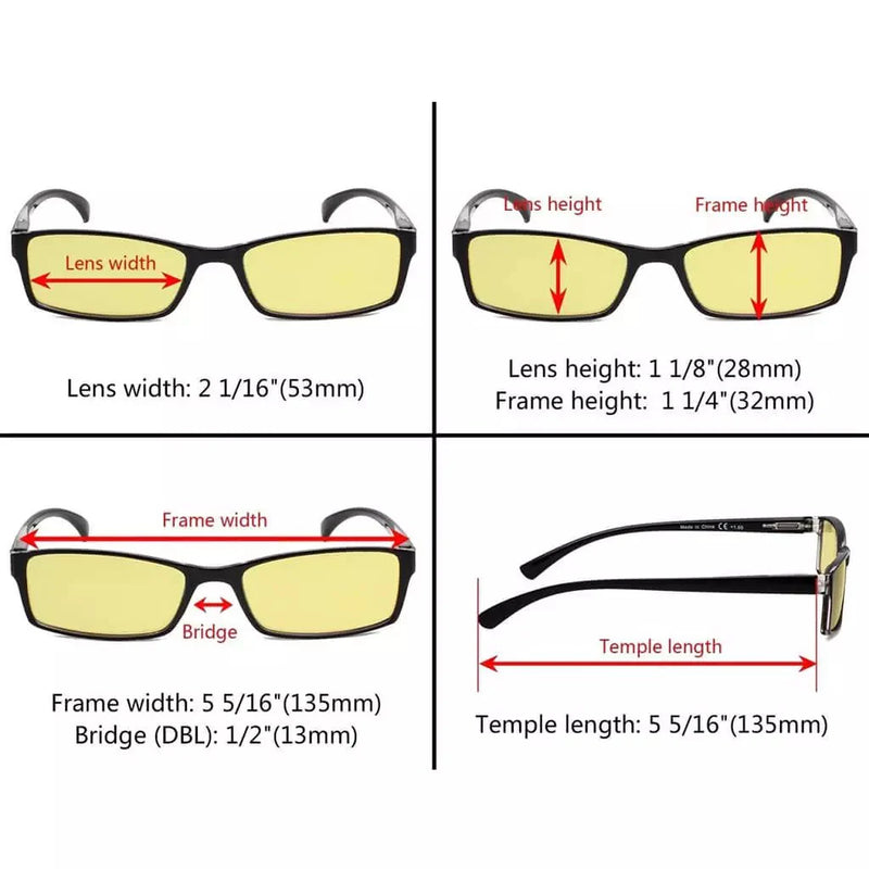 eyekeeper.com 5 Pack Small Lens Blue Light Blocking Readers TMCG178 Eyeglasses