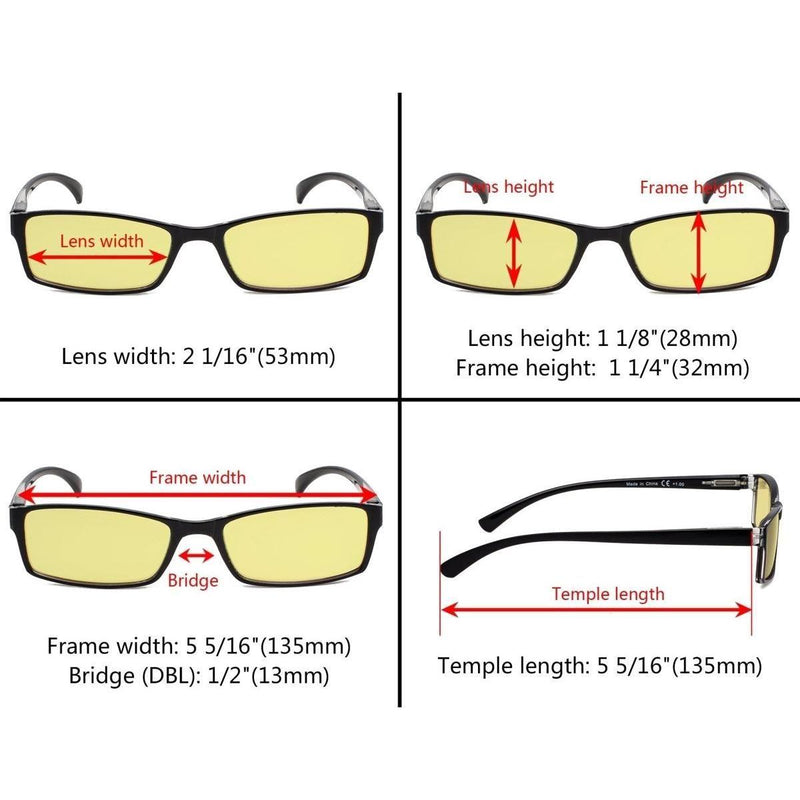 eyekeeper.com 5 Pack Small Lens Blue Light Blocking Readers TMCG178 Eyeglasses