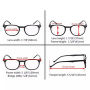 eyekeeper.com 5 Pack Spring Hinges Reading Glasses Include Sunshine Readers R065 Eyeglasses