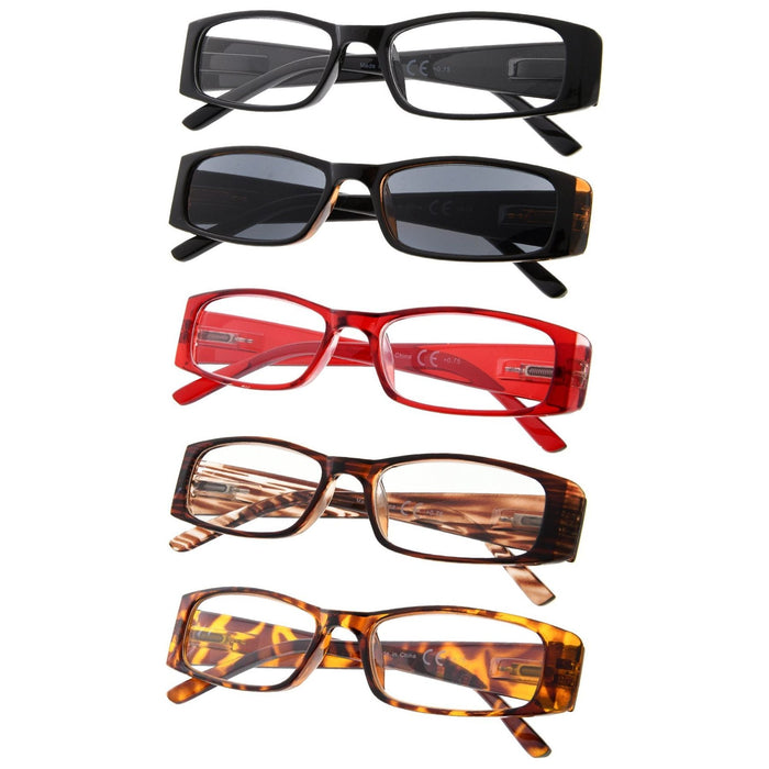 Eyekeeper - 5 Pack Stylish Reading Glasses R006