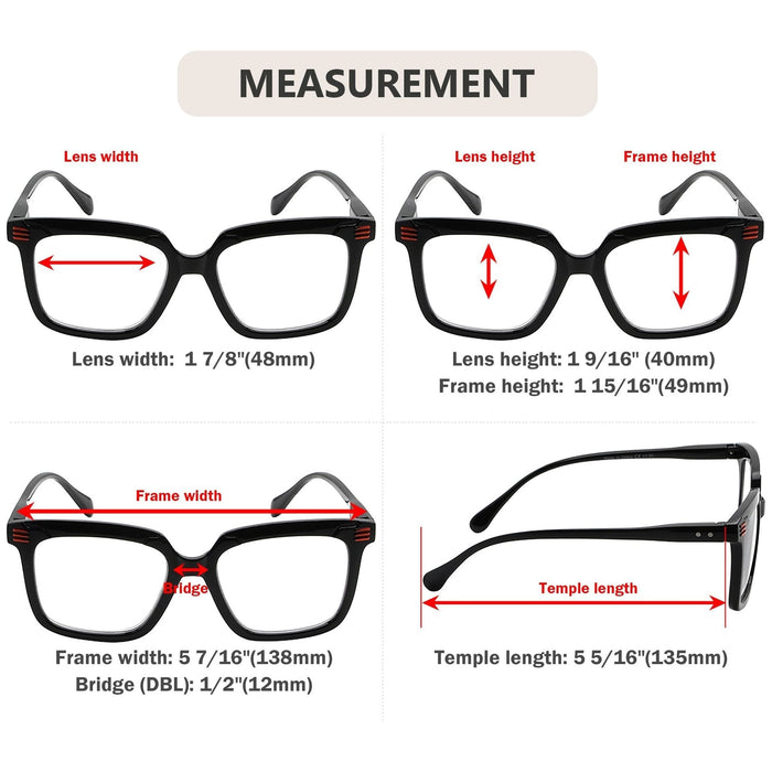 Eyekeeper - 5 Pack Stylish Reading Glasses Fashionable Eyeglasses R2108