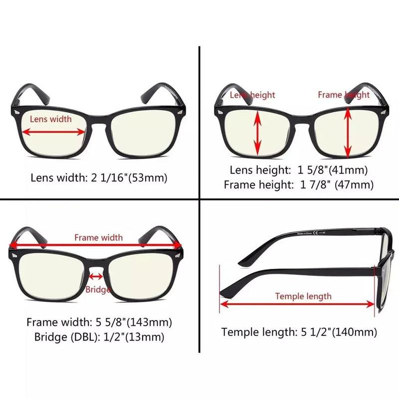 eyekeeper.com 5 Pack Stylish Blue Light Blocking Readers TMCGT1801 Eyeglasses