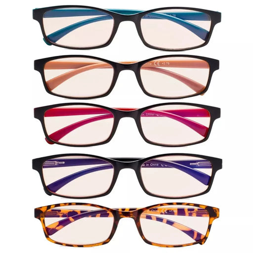 eyekeeper.com 5 Pack Stylish Blue Light Filter Computer Reading Glasses CG177 Eyeglasses