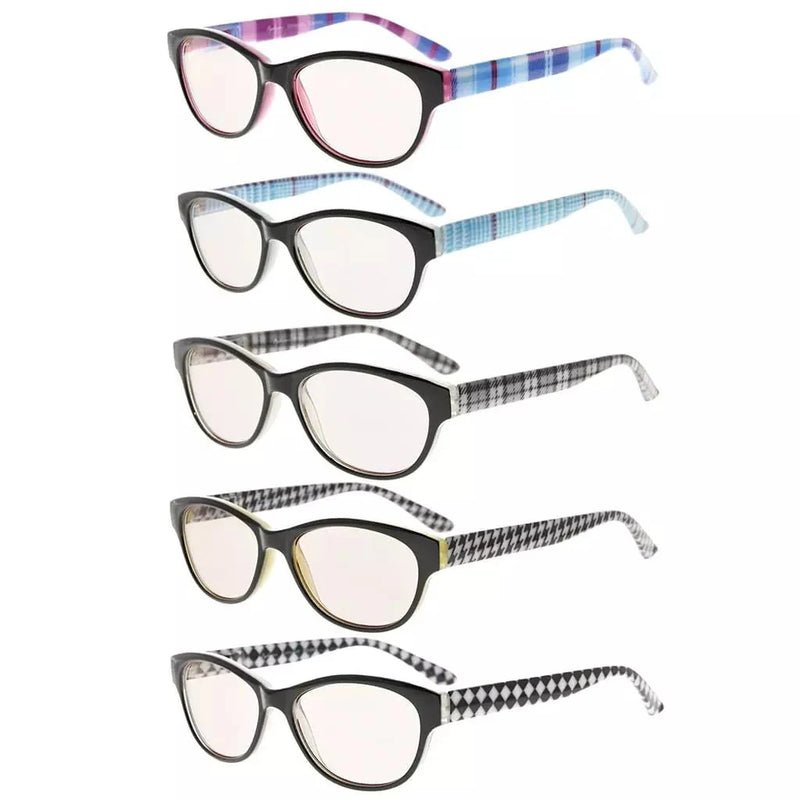 eyekeeper.com 5 Pack Stylish Blue Light Filter Reading Glasses UVR074 Eyeglasses