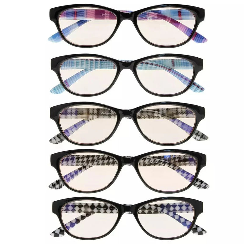 eyekeeper.com 5 Pack Stylish Blue Light Filter Reading Glasses UVR074 Eyeglasses
